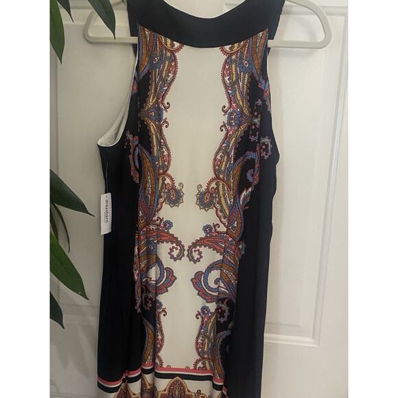 Boho Roz & Ali Women 14 Multicolor Paisley Round Neck With Decorative Collar NWT - Picture 4 of 10